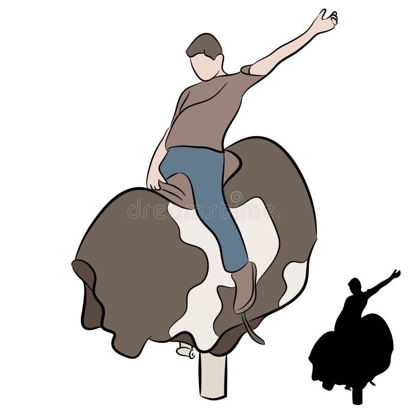 Man Riding Mechanical Bull stock vector. Illustration of bucking 39874878