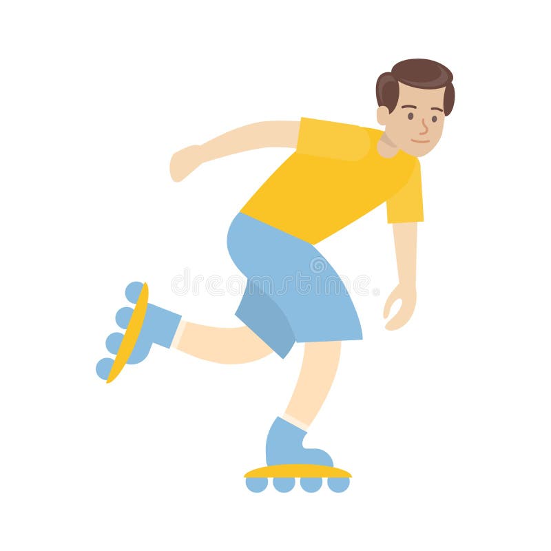 Man roller skating. stock vector. Illustration of icon - 86007330