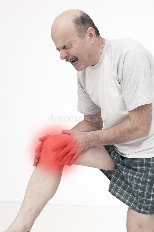 Man Rubs Sore Knee. Cry because of Pain Stock Image Image of care