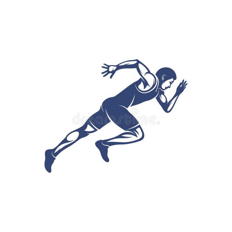 Man Runner Athletic Logo Design Vector. Icon Symbol. Template Illustration Stock Vector