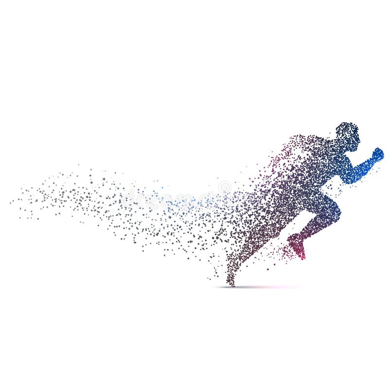 Man Running Background Made with Dynamic Particles Stock Vector -  Illustration of healthy, background: 101510813