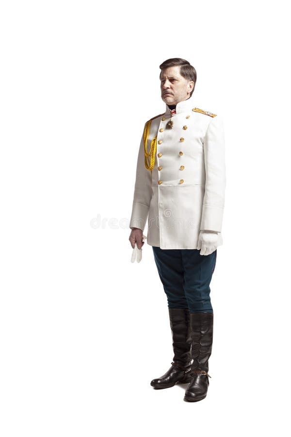 Man in Russian Officer Coat Stock Image - Image of person, retro: 53705101