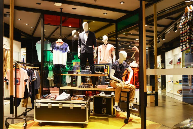 Interior view of man's clothing store