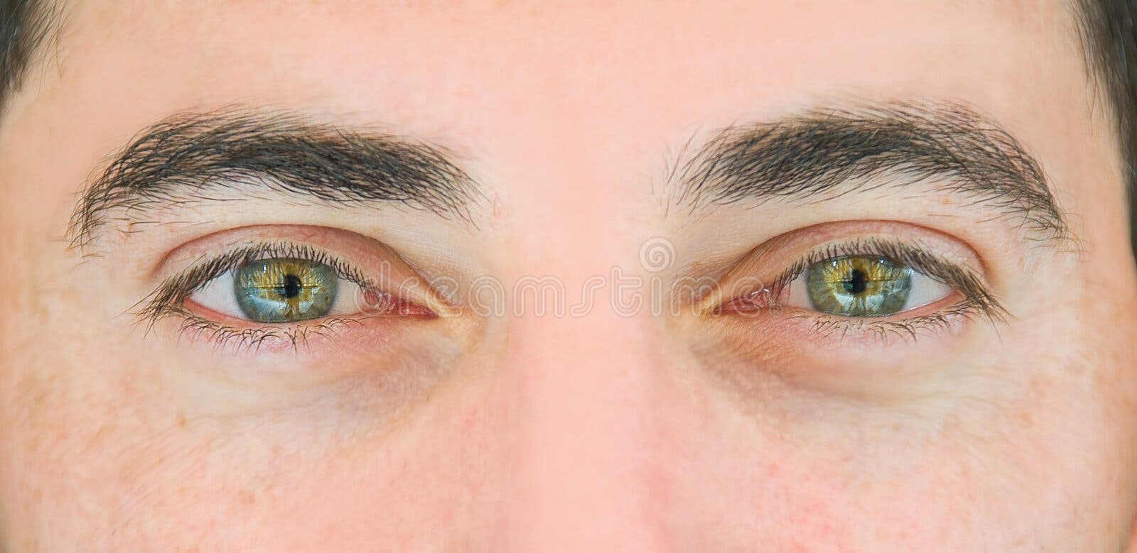 Brown Eye Part Of A Male Face Focus On Pupil Stock Photo