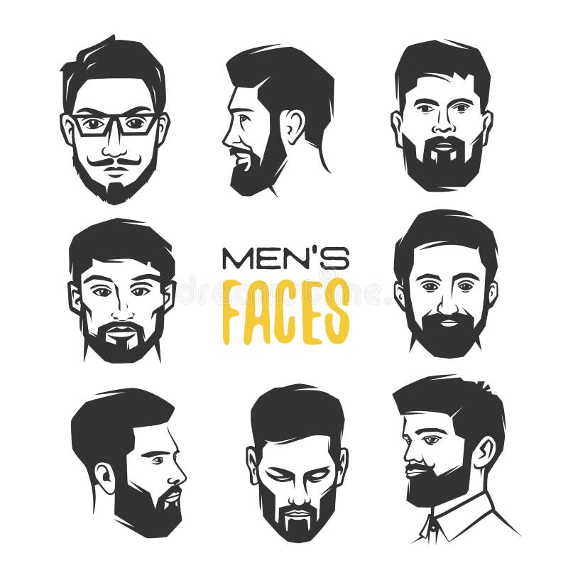 Man face emotions constructor parts eyes, nose, lips, beard, mustache avatar  creator vector cartoon character creation spare parts spares animation.  Stock Vector by ©vectordreamsmachine 170122752