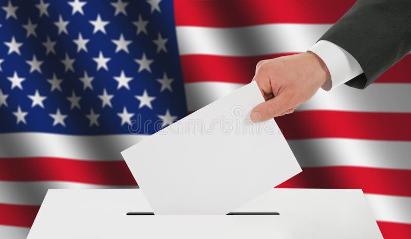 Man's hand down the ballot royalty free stock images