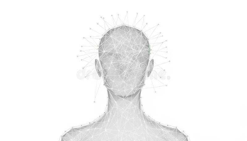 Man's head is shown in a computer generated image royalty free stock photography