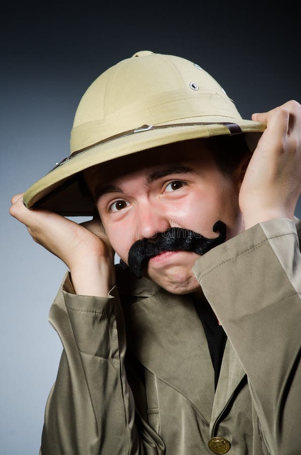 Man in safari hat stock image. Image of hunter, hobby - 48300615