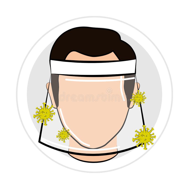 Man with a safety visor stock vector. Illustration of icon 183584370