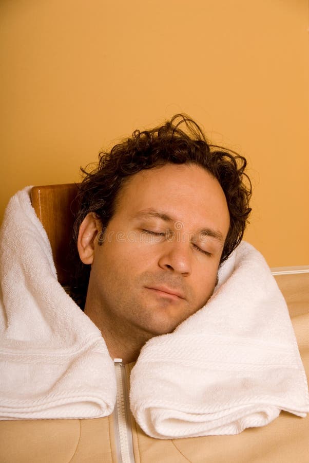 Man in sauna