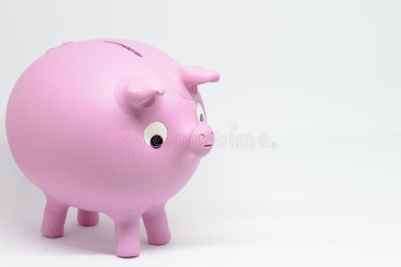 Man Saving Money in Ceramic Piggy Bank or Mud with Pink Piggy Shape Stock  Photo - Image of banking, economy: 164618870