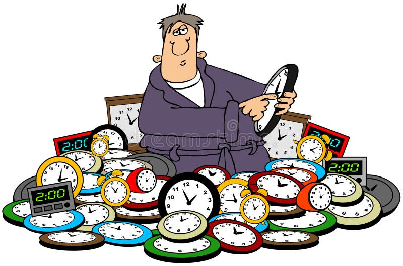 Man setting time on clocks vector illustration Man setting time on clocks vector illustration