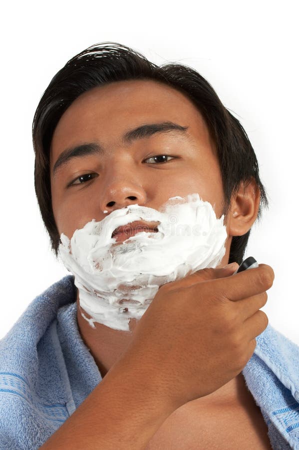 A man shaving