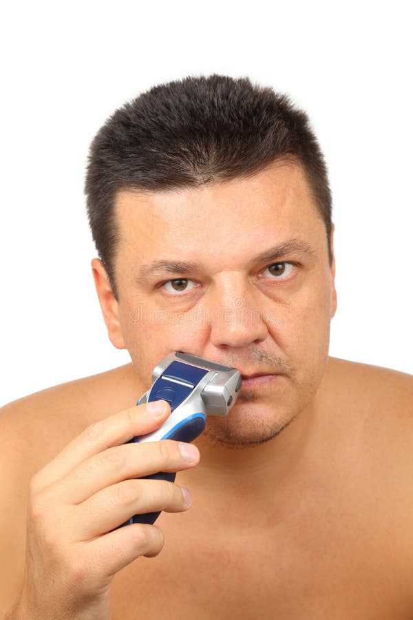 Man Shaving with Electric Razor Stock Photo Image of razor, shaving