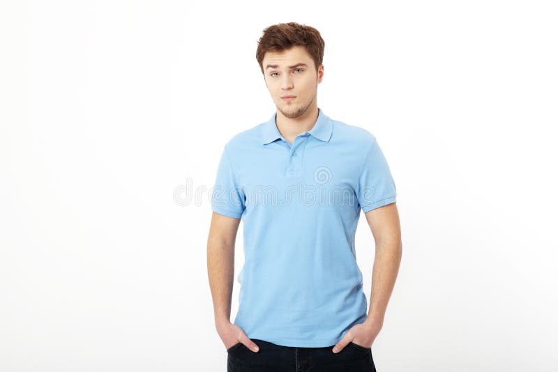 Blue Collared Shirt Design Template Stock Photo - Download Image Now - Blue,  Polo Shirt, Button Down Shirt - iStock
