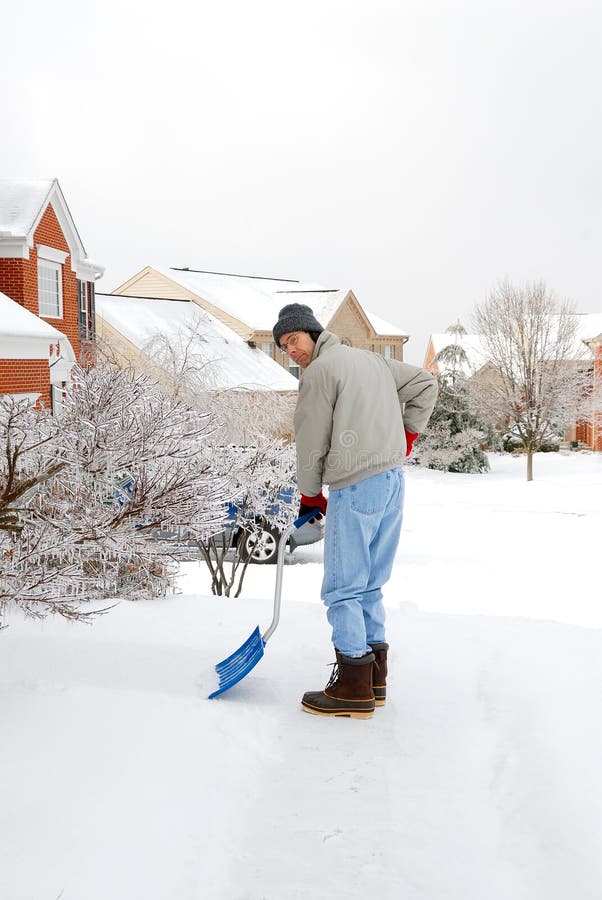 Man Shoveling Snow stock photo. Image of tool, worker 1937110