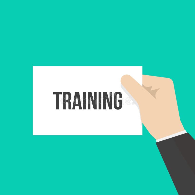 Man Showing Paper TRAINING Text Stock Vector Illustration of business