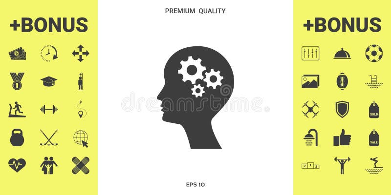 Man silhouette with gears icon royalty free illustration Man silhouette with gears icon royalty free illustration