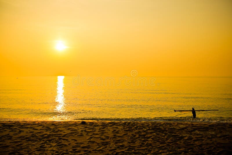 Man Silhouettes On Beach Stock Image Image Of Silhouettes 95959191