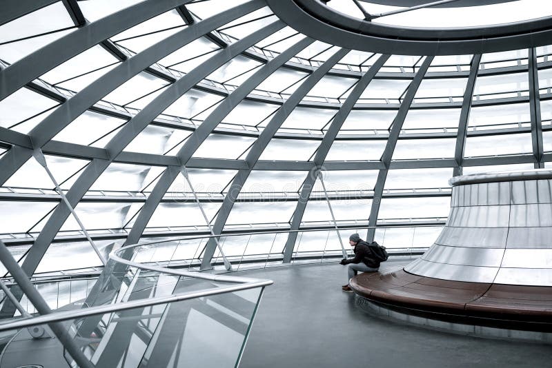 Sitting in Bundestag Dome Alone Editorial Image - Image of capital