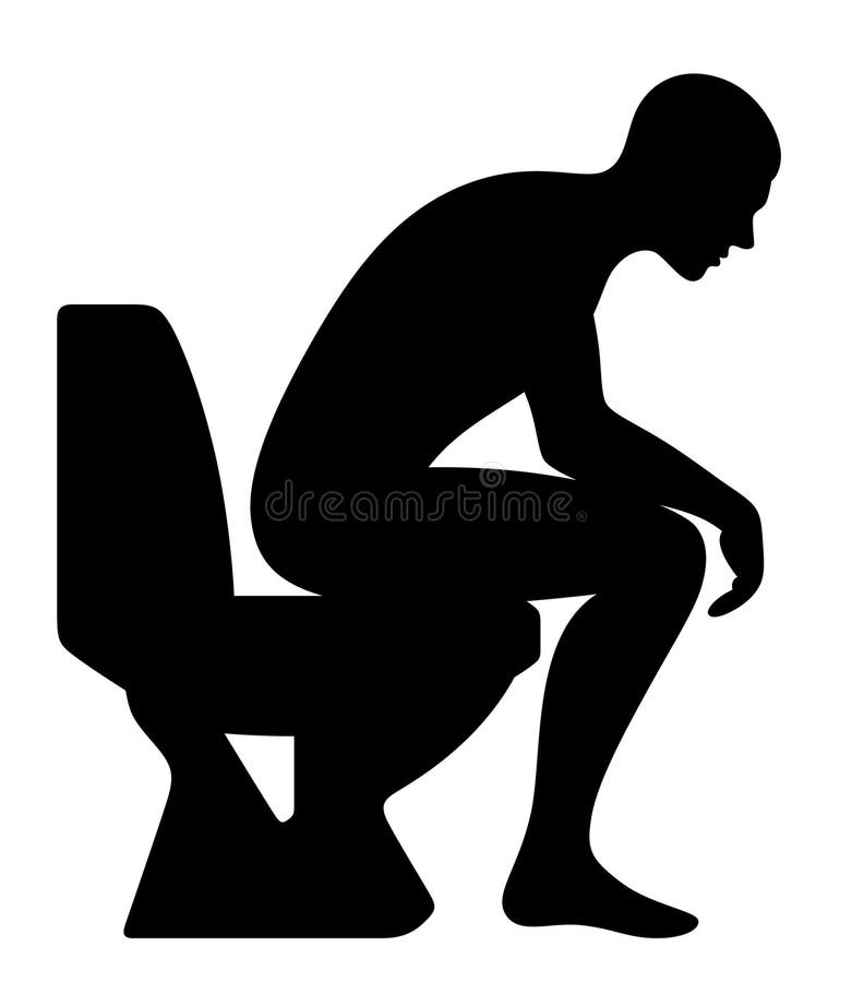 Man sitting on the toilet stock illustration Man sitting on the toilet stock illustration