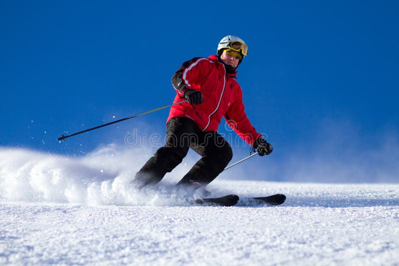 Man skiing on ski slope