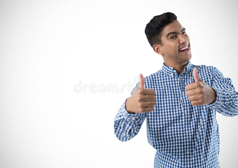 Man smiling with thumbs up stock image. Image of happy - 107955965