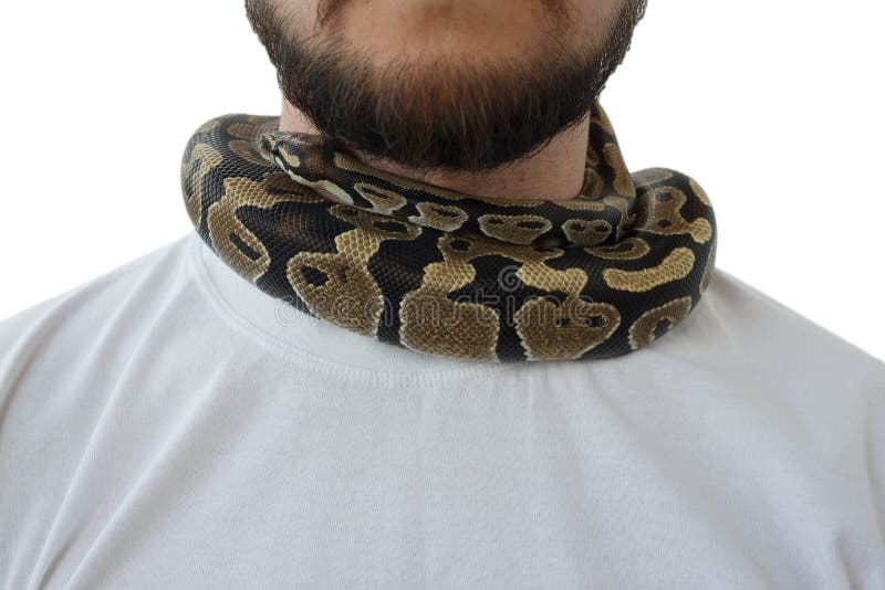 Woman with anaconda on her neck фотография Stock Adobe Stock