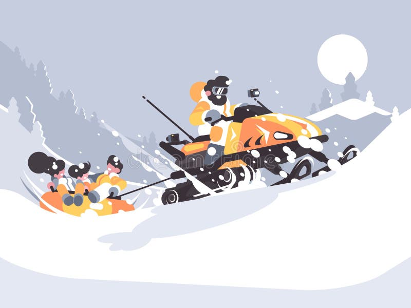 Snowmobile, Motor Sled, Snow Jet Ski Isolated on White Background, 3D  Render Stock Illustration - Illustration of riding, snow: 134347594
