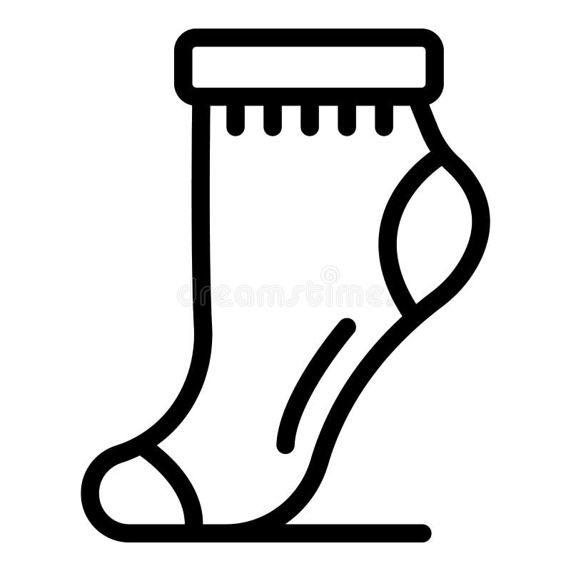 Baby cotton socks icon. Outline baby cotton socks vector icon for