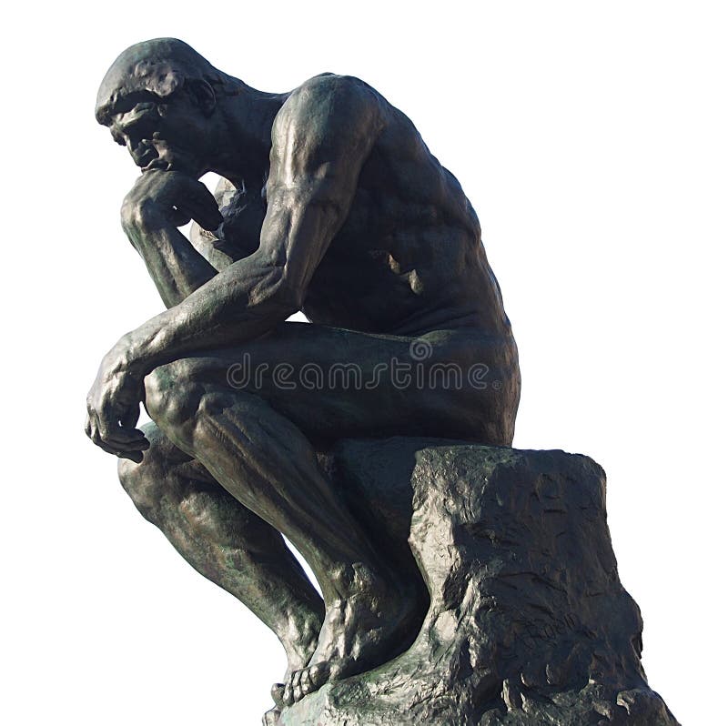 Man som tänker - tänkaren vid Rodin royaltyfri bild