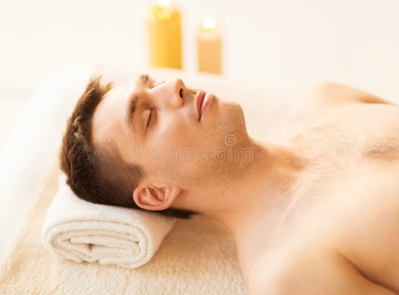 Man in spa royalty free stock photo