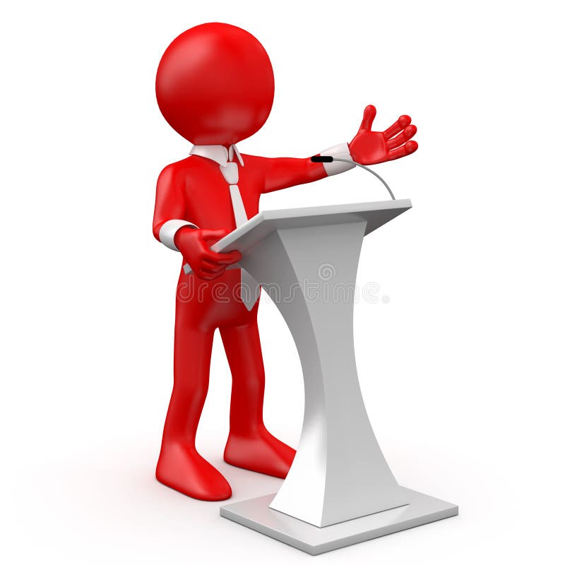 Man Speaking at a Conference Stock Illustration Illustration of