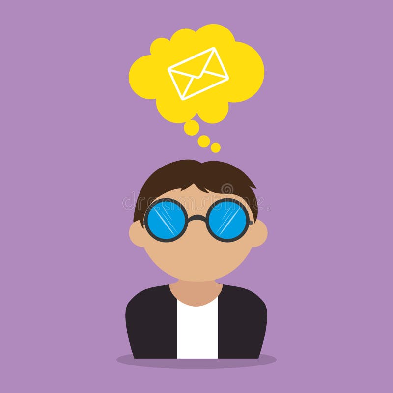 Man with speech bubble and envelope mail vector illustration