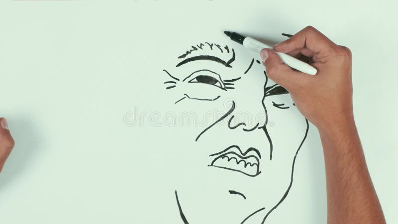 Man Hand Speed Draw Smartphone Using Black Marker Pen on Whiteboard and  Wipe it Stock Footage - Video of capsule, speed: 87624588