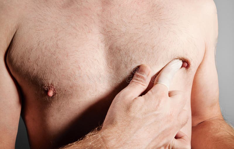 Man Squeezing Breast with Finger Stock Photo - Image of bosom