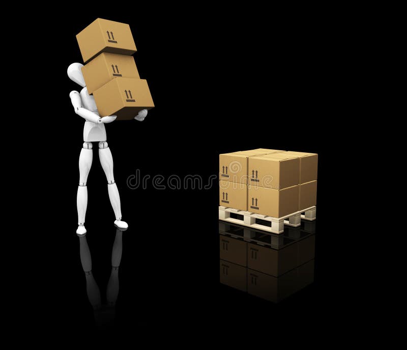 Stacking boxes stock illustration. Illustration of trolley 5157522
