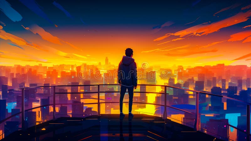 Sad anime girl on ledge Wallpapers Download