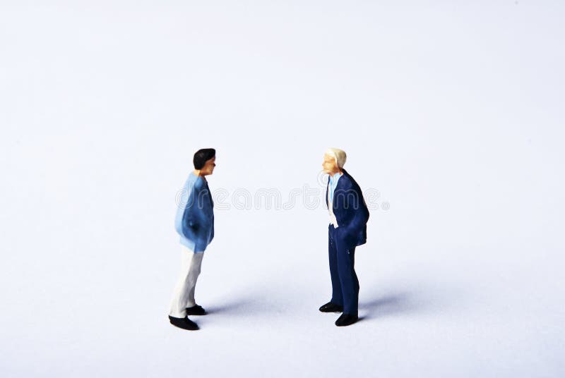 Man standing on meeting stock photo