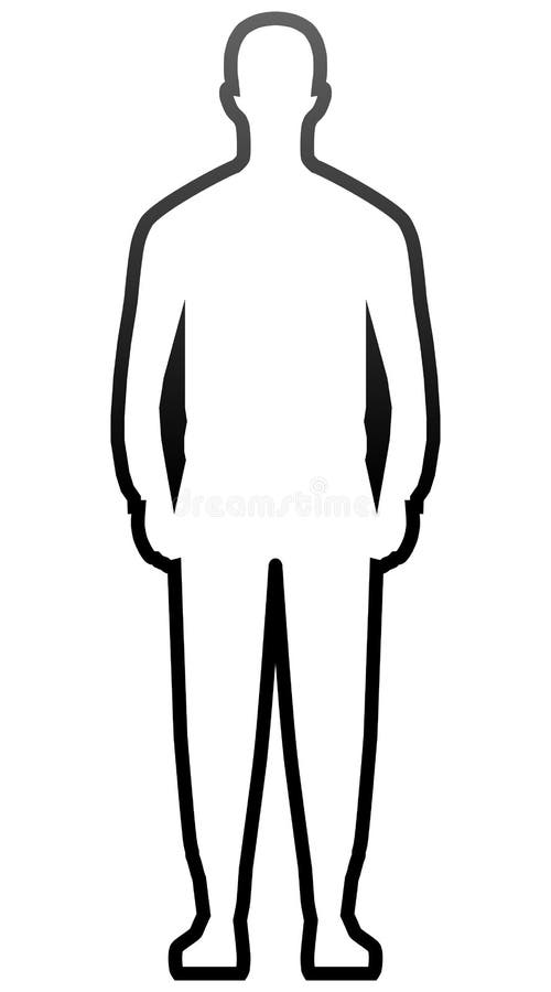 Man Standing Silhouette - Black Gradient Outline, Isolated - Vector Stock  Vector - Illustration of element, graphic: 138235426