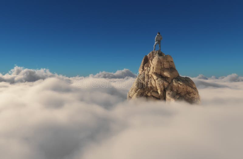 A man standing on a stone cliff royalty free stock image A man standing on a stone cliff royalty free stock image