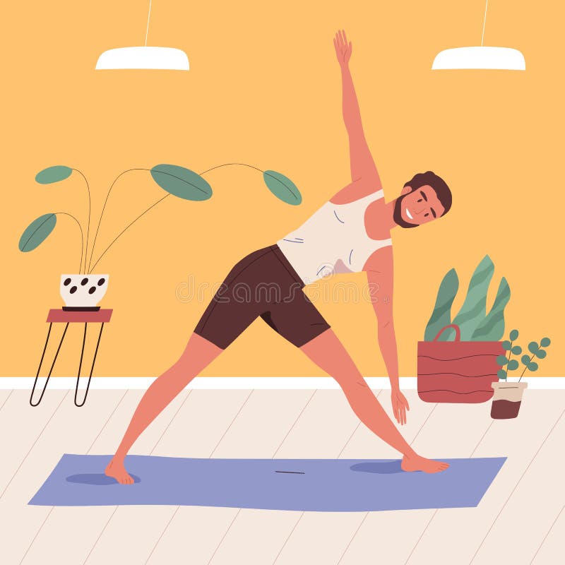 Triangle Pose Cartoon Vector Illustration Stock Vector - Illustration ...