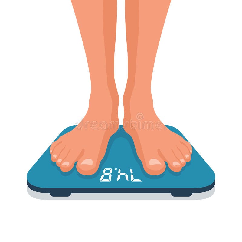 Bare feet standing on a scales. Lose weight concept with person on a scale  measuring kilograms. Weight Scale, Underweight man on Scale Stock Photo -  Alamy