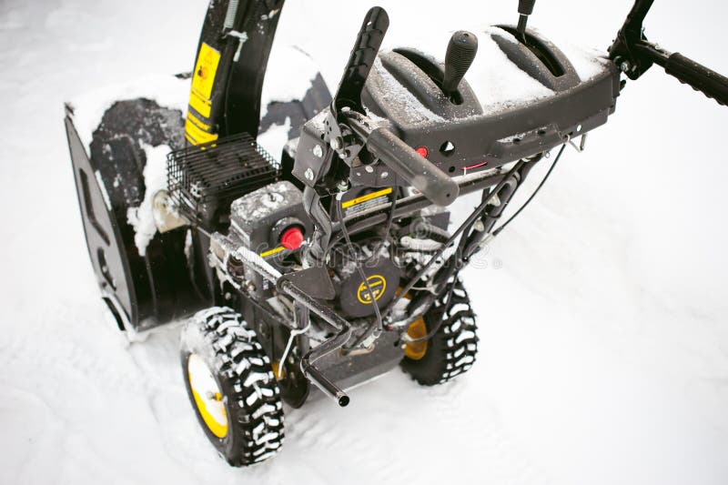 Man Starts Engine Snow Blower Stock Photos Free & RoyaltyFree Stock