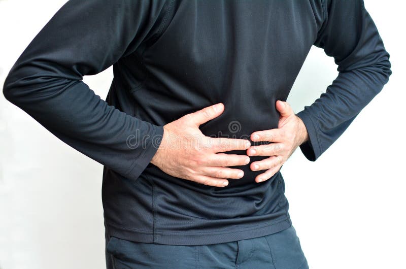 Man with stomach pain stock images