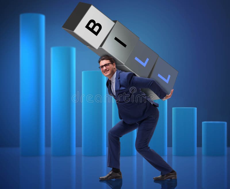 Man Struggling To Pay His Bills Stock Photo Image of concept