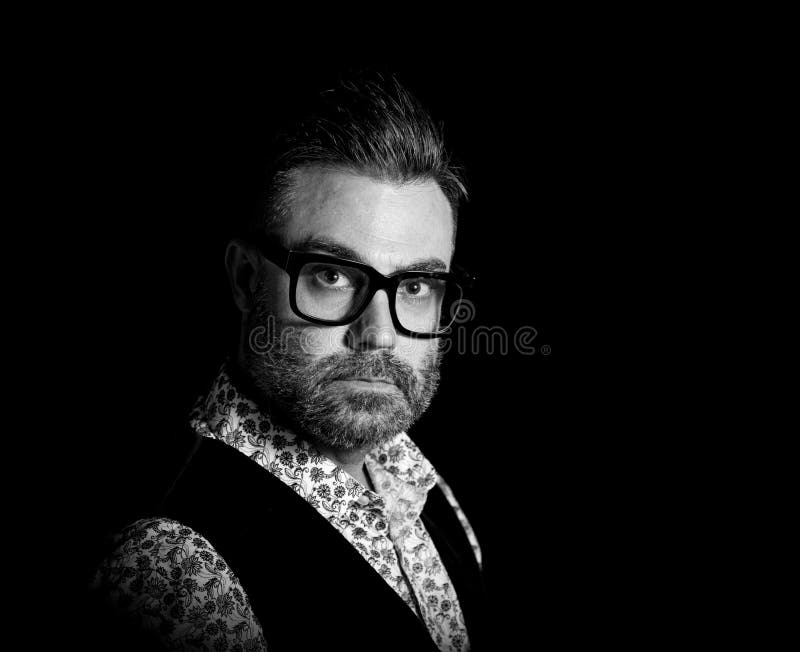 Man in Studio with Black Background Stock Photo Image of handsome