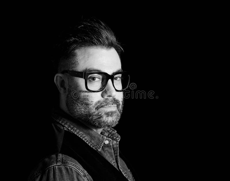 Man in Studio with Black Background Stock Photo Image of handsome