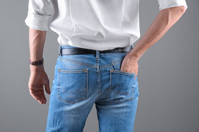 Blue Jeans with Unbuttoned Fly As Background, Top View. Exhibitionist ...