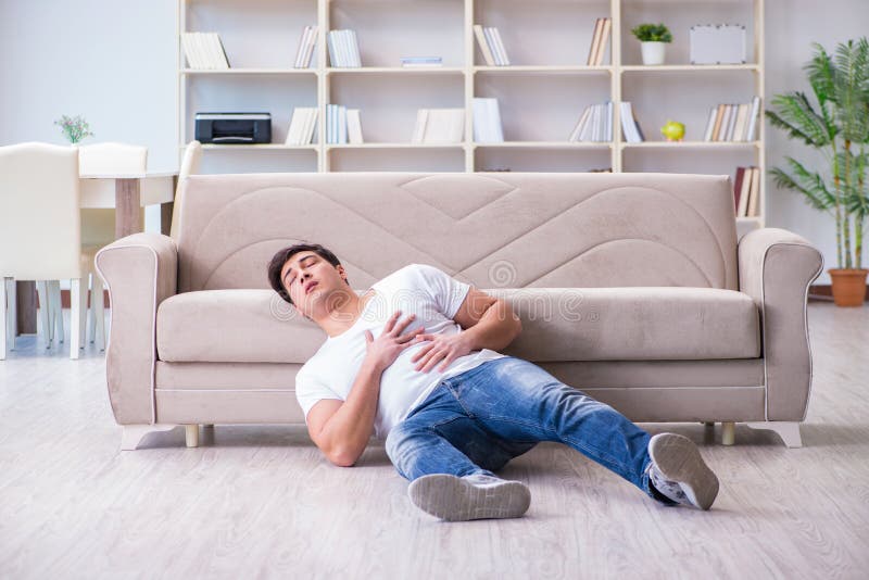 The Man Suffering from Sick Stomach and Vomiting Stock Image Image of